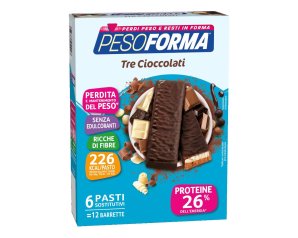 Nutrition & Sante' Italia Pesoforma Barrette 3 Cioccolati 372 G