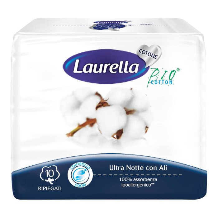 Laurella Assorbenti in Cotone Ultra con Ali per Flusso Abbondante e Protezione Notturna Delicata sulla Pelle Laurella Assorbenti in Cotone Ultra con Ali per Flusso Abbondante e Protezione Notturna Delicata sulla Pelle
