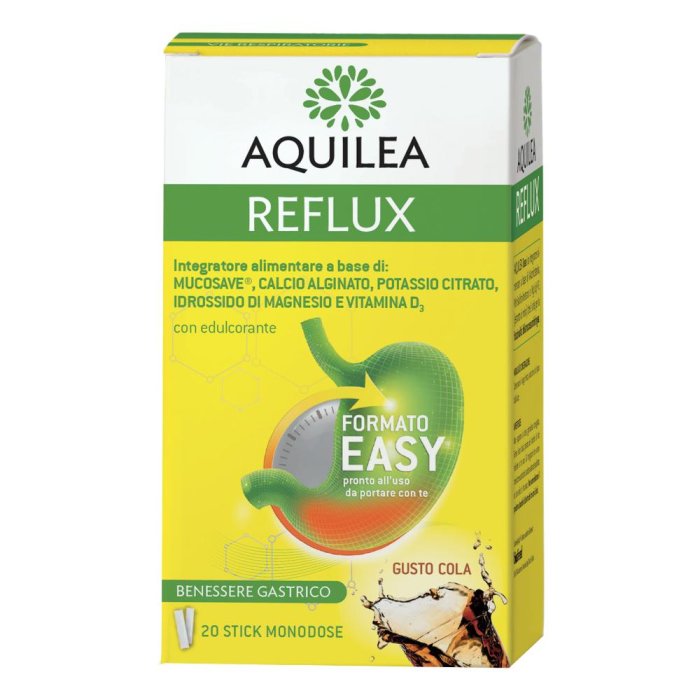 Aquilea Reflux 20 Stick Integratore per Reflusso Gastroesofageo e Bruciore di Stomaco Aquilea Reflux 20 Stick Integratore per Reflusso Gastroesofageo e Bruciore di Stomaco