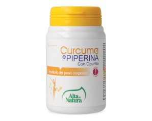 Alta Natura Curcuma e Piperina con Opuntia Integratore 45 compresse