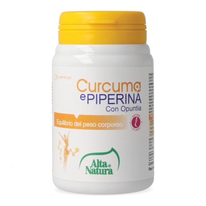 Alta Natura Curcuma e Piperina con Opuntia Integratore 45 compresse Alta Natura Curcuma e Piperina con Opuntia Integratore 45 compresse