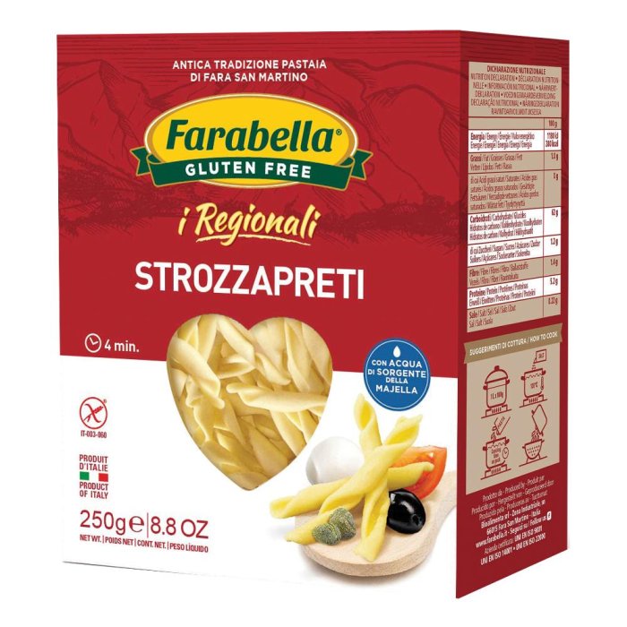 Bioalimenta Farabella Alimenti senza Glutine I Regionali Strozzapreti 250 g Bioalimenta Farabella Alimenti senza Glutine I Regionali Strozzapreti 250 g