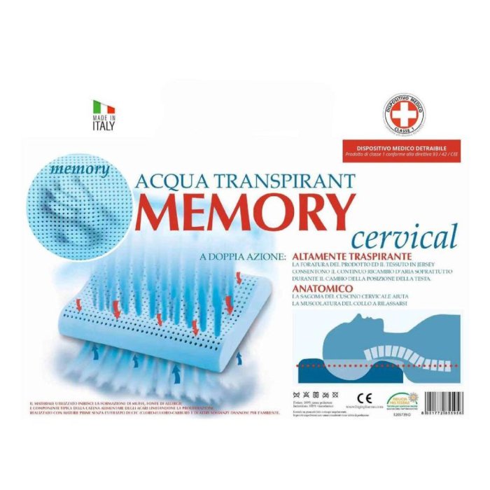 Guanciale Memocervical Acqua T Cuscino Cervicale in Memory Foam Ergonomico Ortopedico Traspirante Guanciale Memocervical Acqua T Cuscino Cervicale in Memory Foam Ergonomico Ortopedico Traspirante