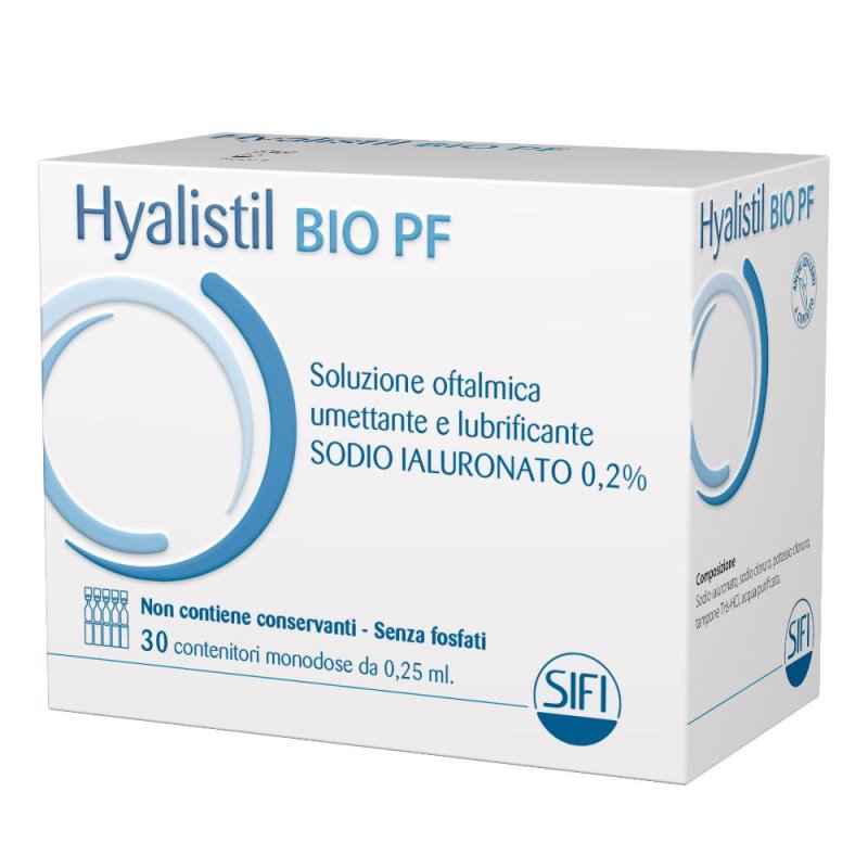 Hyalistil Bio Pf Soluzione Oftalmica Acido Ialuronico 0,2% 30 contenitori monodose Hyalistil Bio Pf Soluzione Oftalmica Acido Ialuronico 0,2% 30 contenitori monodose