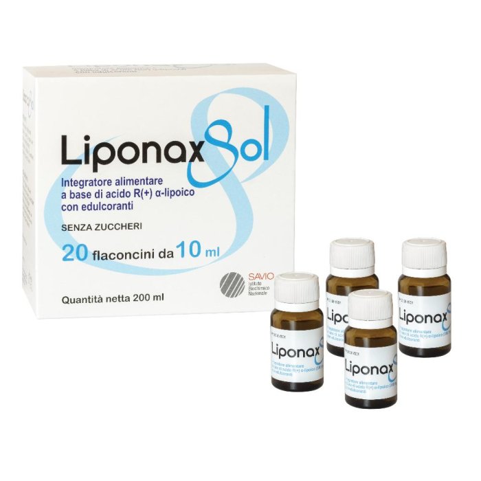 Liponax Sol Integratore Alimentare con Acido Alfa-Lipoico per la Produzione di Energia 20 flaconi da 10 ml Liponax Sol Integratore Alimentare con Acido Alfa-Lipoico per la Produzione di Energia 20 flaconi da 10 ml