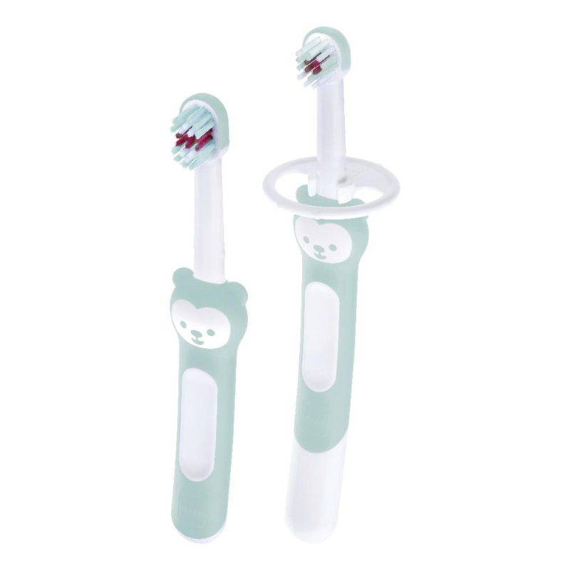 Spazzolino da denti educativo per bambini MAM Learn to Brush maschio 6+ mesi – set training per imparare a lavare i denti Spazzolino da denti educativo per bambini MAM Learn to Brush maschio 6+ mesi – set training per imparare a lavare i denti