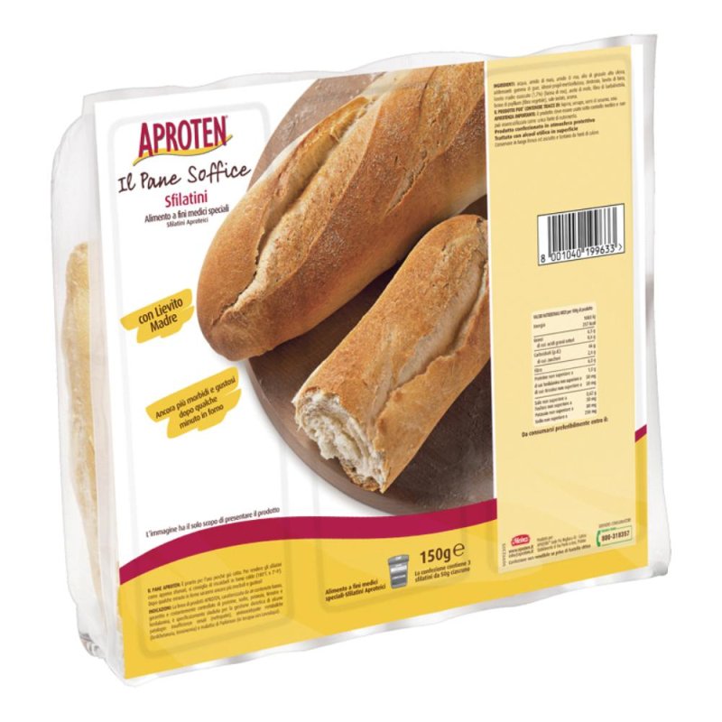 Dieterba Aproten Alimentazione Aproteica Pane e Derivati Sfilatini Freschi e Fragranti 3 x 50 g Dieterba Aproten Alimentazione Aproteica Pane e Derivati Sfilatini Freschi e Fragranti 3 x 50 g