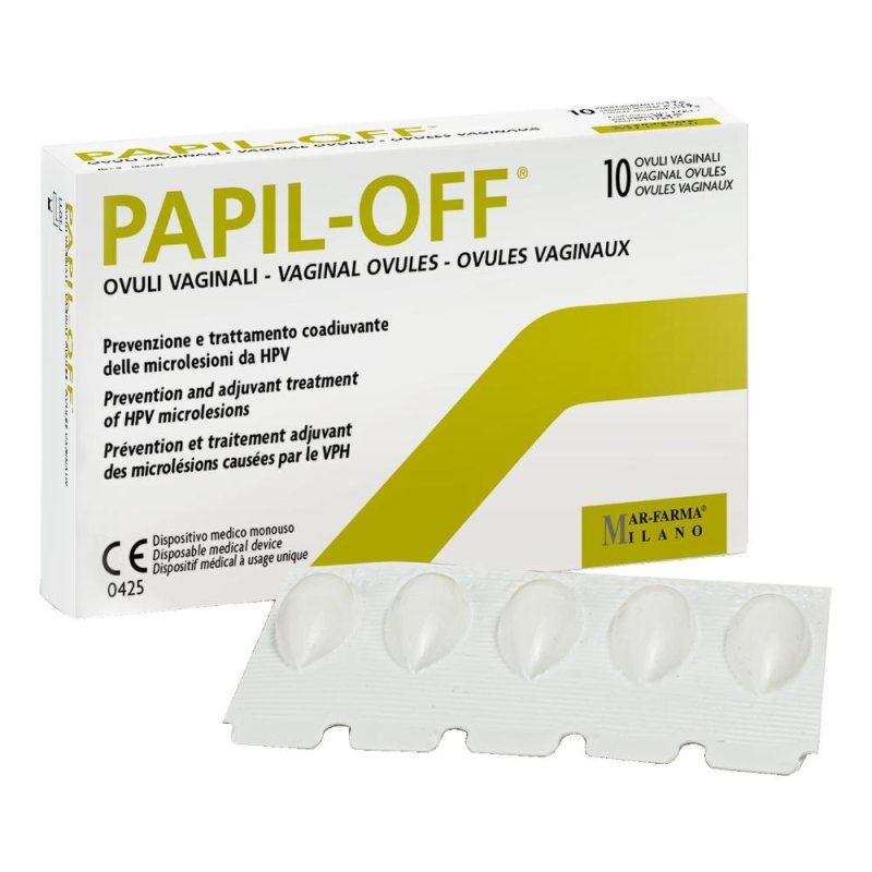 Papil Off 10 Ovuli Vaginali Trattamento Localizzato Papilloma Virus e Benessere Intimo Donna Papil Off 10 Ovuli Vaginali Trattamento Localizzato Papilloma Virus e Benessere Intimo Donna