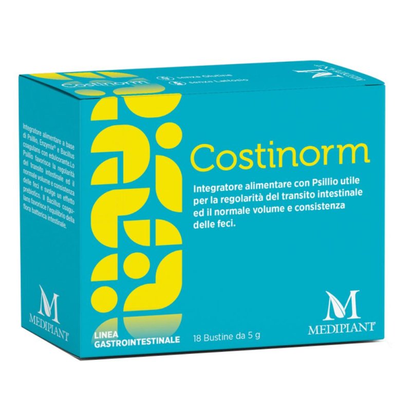 Costinorm Mediplant 18 Bustine Integratore Alimentare per la Regolarit&agrave; del Transito Intestinale e il Benessere Digestivo