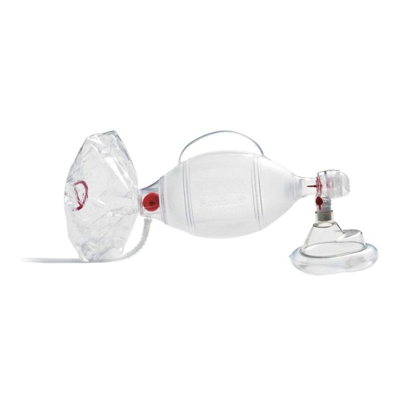 Maschera facciale per pallone rianimazione monouso misura S in silicone trasparente per ventilazione manuale paziente