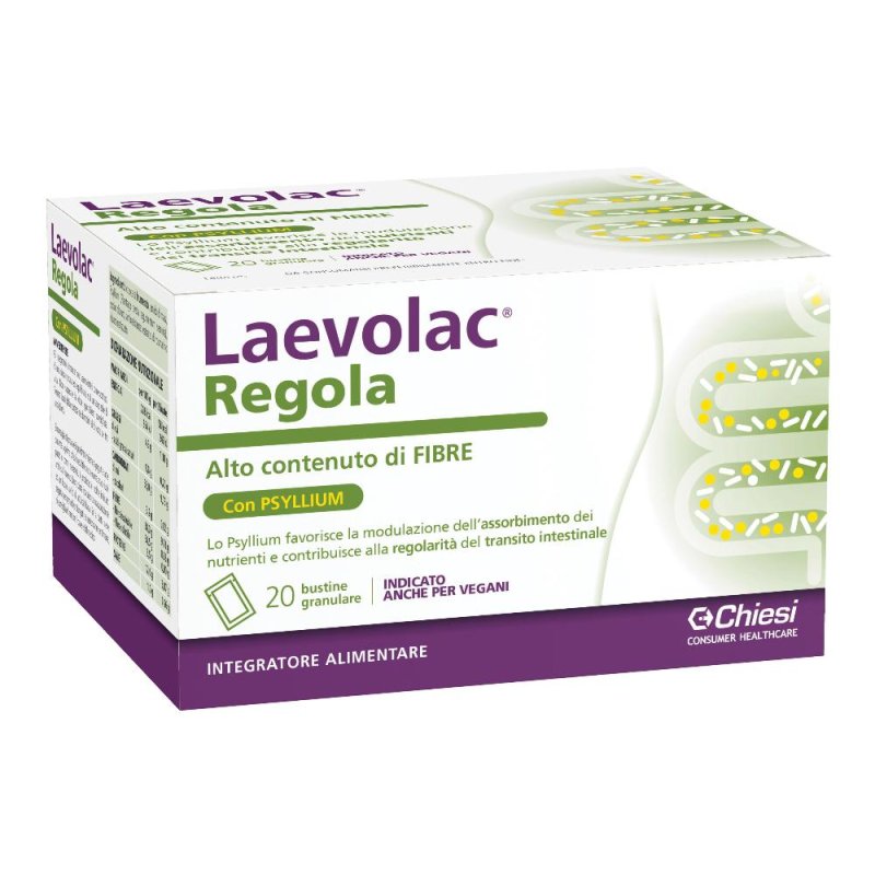 Laevolac Regola con Psyllium e fibre di frumento 20 bustine Laevolac Regola con Psyllium e fibre di frumento 20 bustine