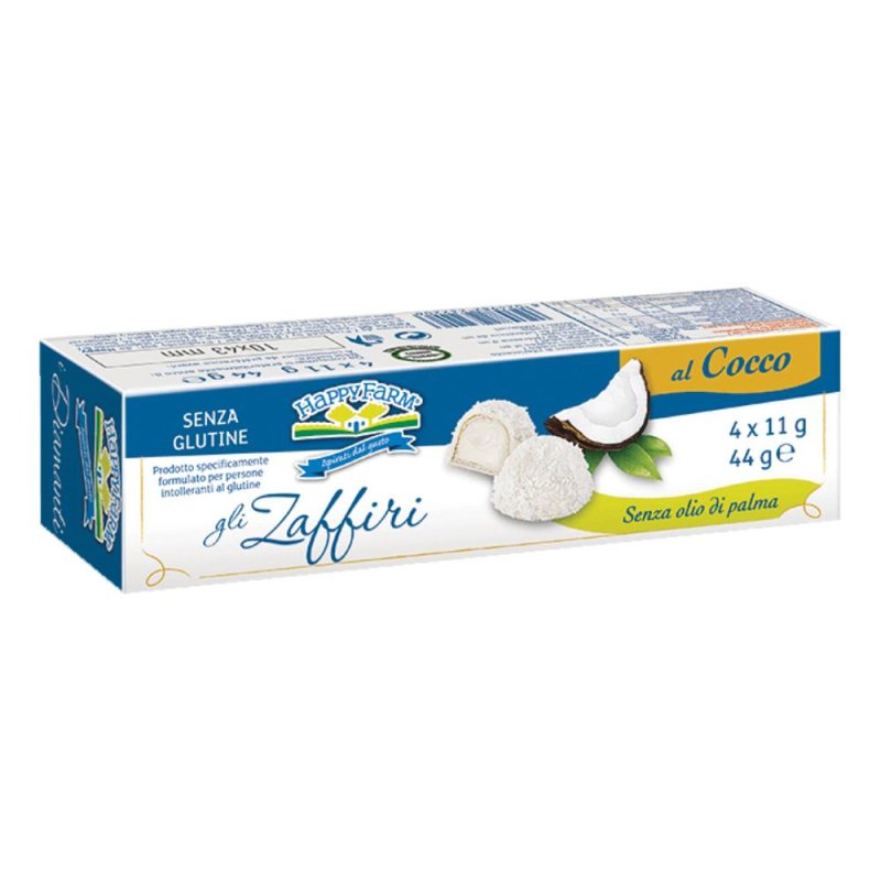 Happy Farm Alimenti senza Glutine Prestige Gli Zaffiri Dolcezze al Cocco 44 g Happy Farm Alimenti senza Glutine Prestige Gli Zaffiri Dolcezze al Cocco 44 g