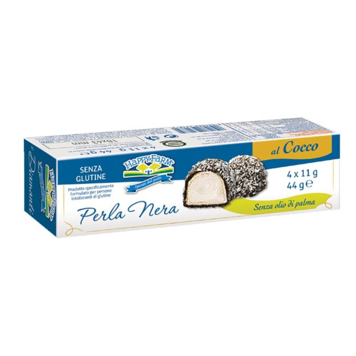Happy Farm Alimenti senza Glutine Prestige Perla Nera Dolcezze al Cocco e Cioccolato 44 g Happy Farm Alimenti senza Glutine Prestige Perla Nera Dolcezze al Cocco e Cioccolato 44 g