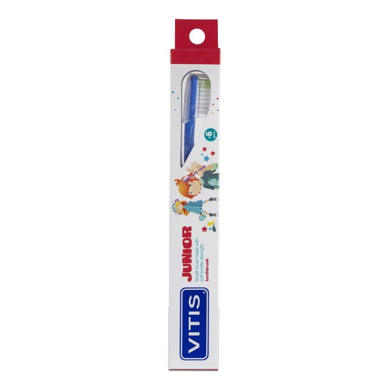 Vitis Junior Spazzolino+Gel 15 Ml prodotto per l'igiene orale quotidiana e la protezione di denti e gengive Vitis Junior Spazzolino+Gel 15 Ml prodotto per l'igiene orale quotidiana e la protezione di denti e gengive