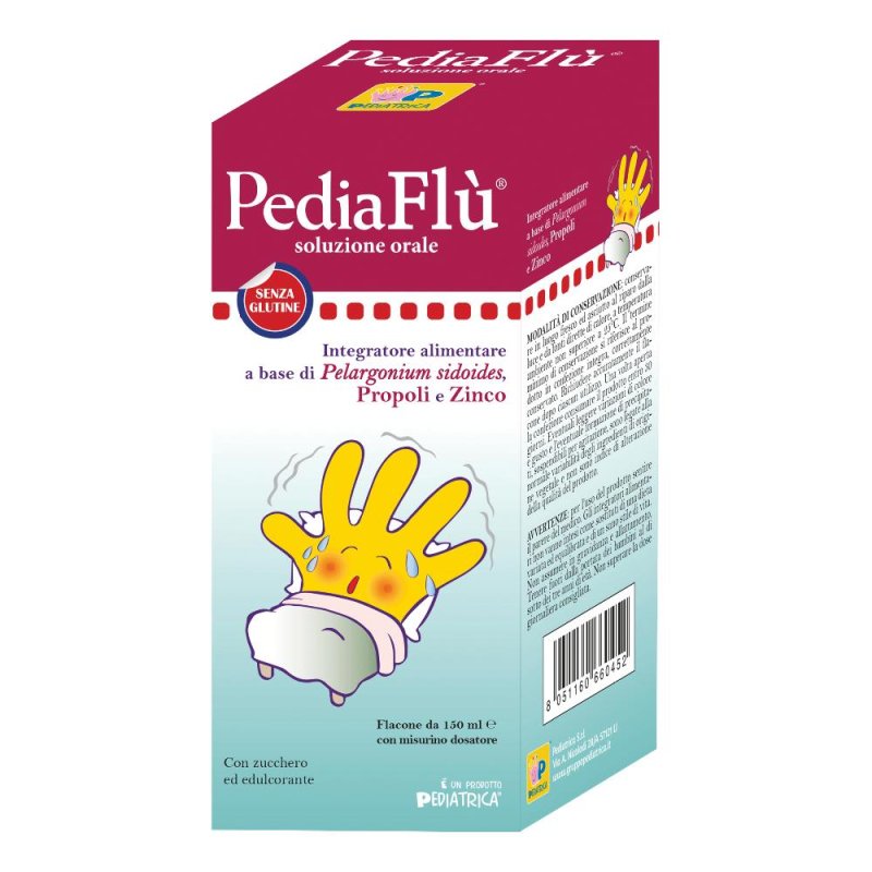 Pediafl&ugrave; sciroppo bambini con pelargonium, propoli e zinco 150 ml