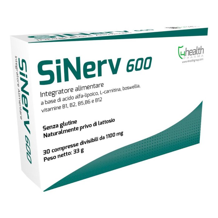 Sinerv 600 30 compresse 4Health - integratore con acido alfa lipoico carnitina e vitamine del gruppo B