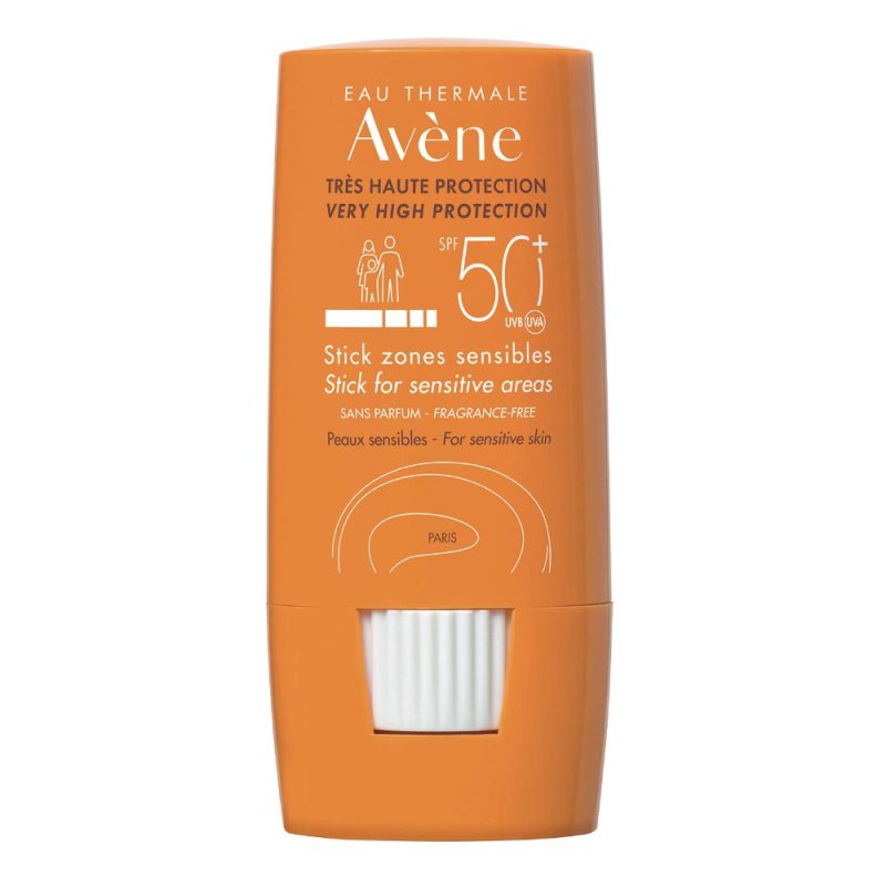 Av&egrave;ne stick zona sensibili spf 50+ 8 g: protezione solare molto alta per zone delicate