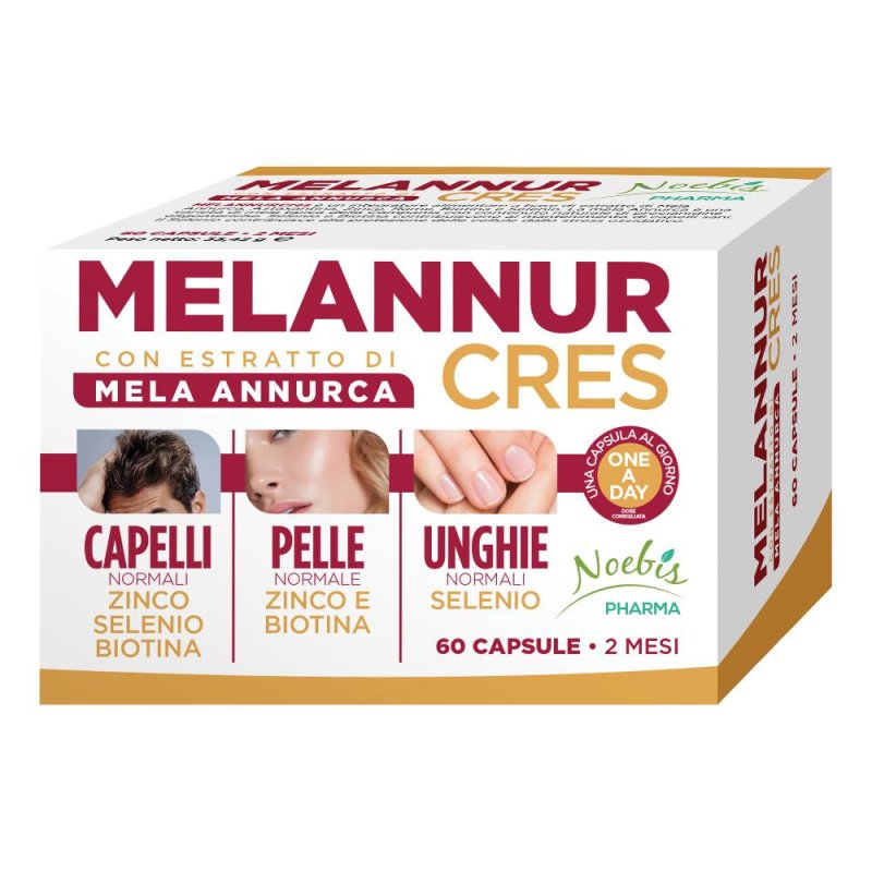 Melannurcres 60 capsule - integratore a base di mela Annurca per capelli e unghie Melannurcres 60 capsule - integratore a base di mela Annurca per capelli e unghie