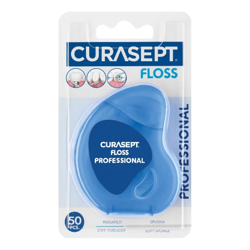 Curasept Floss Professional - Filo Interdentale con Passafilo Ultra-Rigido per una Pulizia Efficace Curasept Floss Professional - Filo Interdentale con Passafilo Ultra-Rigido per una Pulizia Efficace