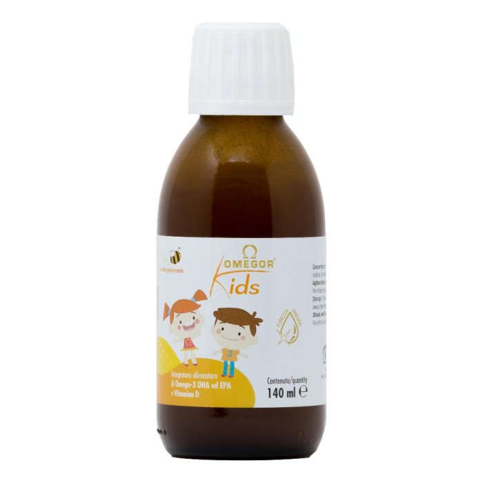 Omegor Kids Integratore Omega-3 con DHA, EPA, Vitamina C e D3 per Bambini 140 ml Omegor Kids Integratore Omega-3 con DHA, EPA, Vitamina C e D3 per Bambini 140 ml