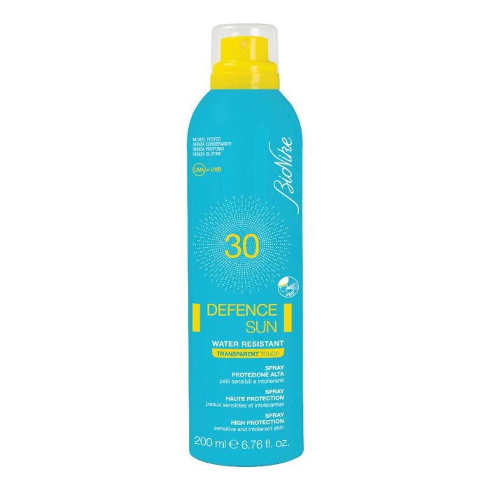 ICIM Bionike Defence Sun SPF30 Transparent Touch Spray Solare Media Protezione Pelli Sensibili 200 ml ICIM Bionike Defence Sun SPF30 Transparent Touch Spray Solare Media Protezione Pelli Sensibili 200 ml