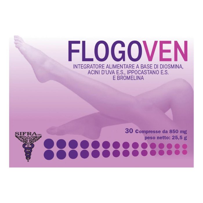 Flogoven 850 milligrammi 30 compresse per la circolazione venosa e gambe pesanti