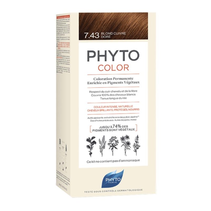 Phyto Capelli Sani e Splendenti Phyto Color Colorazione Permanente Delicata 7.43 Biondo Ramato Dorato
