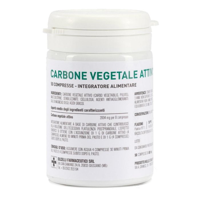 Carbone Vegetale Attivo Olcelli 50 Compresse Integratore per Gonfiore Addominale e Gas Intestinali Carbone Vegetale Attivo Olcelli 50 Compresse Integratore per Gonfiore Addominale e Gas Intestinali