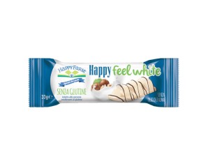 Happy Farm Alimenti senza Glutine Snack Happy Feel White Wafer Ricoperto di Cioccolato Bianco 33 g
