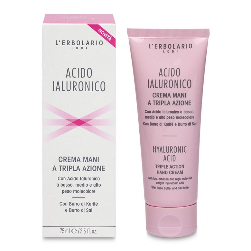 Acido ialuronico crema mani triple action - crema mani idratante all&rsquo;acido ialuronico