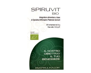 Spiruvit Integratore Alimentare Naturale in Compresse, Confezione da 225 Compresse Tonico Energizzante per Benessere e Vitalità