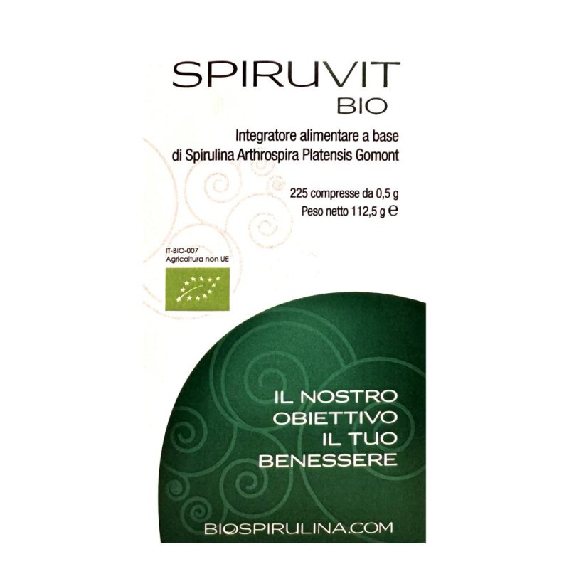 Spiruvit Integratore Alimentare Naturale in Compresse, Confezione da 225 Compresse Tonico Energizzante per Benessere e Vitalit&agrave;