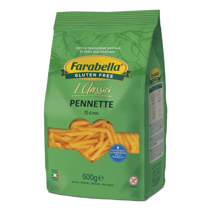 Bioalimenta Farabella Alimenti senza Glutine Pennette Pasta Secca 500 g Bioalimenta Farabella Alimenti senza Glutine Pennette Pasta Secca 500 g