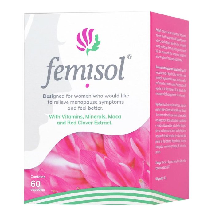 Femisol Integratore Donna Menopausa 60 Capsule – Benessere Femminile ed Equilibrio Ormonale Femisol Integratore Donna Menopausa 60 Capsule – Benessere Femminile ed Equilibrio Ormonale