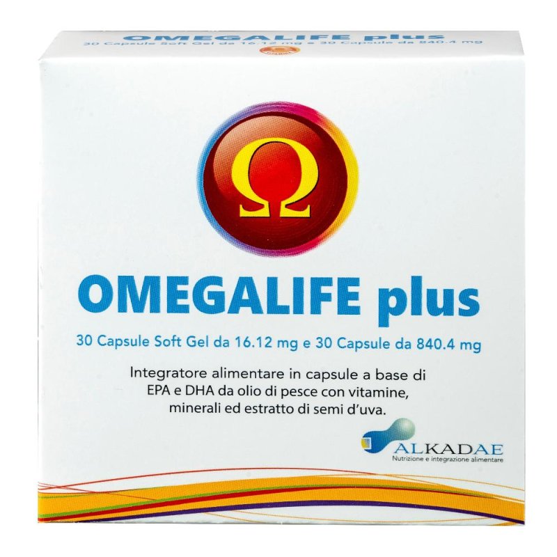 Omega DHA Plus Integratore Omega 3 con DHA ed EPA 30 Capsule per Benessere di Cuore Cervello e Vista