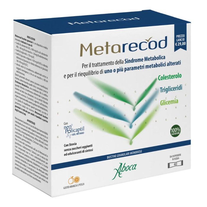 Aboca Metarecod - Integratore Per Il Controllo Del Colesterolo E Trigliceridi - 40 Bustine