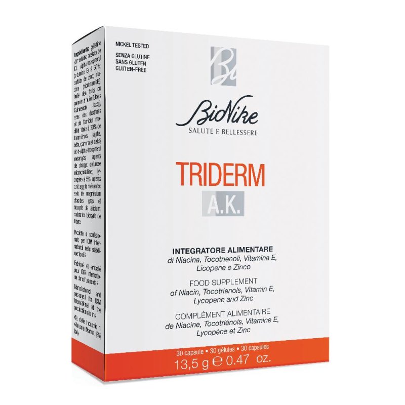 ICIM Bionike Defence Sun Triderm A.K. Protezione Solare Integratore Alimentare 30 Capsule ICIM Bionike Defence Sun Triderm A.K. Protezione Solare Integratore Alimentare 30 Capsule