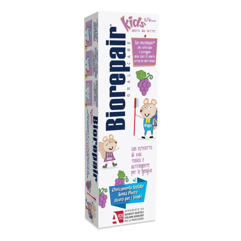Biorepair Kids Dentifricio Anti-Carie 0/6 Anni al gusto d'Uva 50 ml Biorepair Kids Dentifricio Anti-Carie 0/6 Anni al gusto d'Uva 50 ml