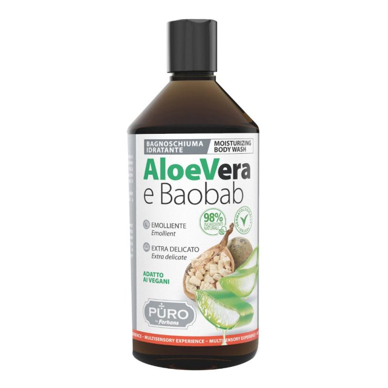 Puro Bagnoschiuma Aloe e Baobab 500 ml – Detergente Corpo Delicato con Aloe Puro e Estratto di Baobab Puro Bagnoschiuma Aloe e Baobab 500 ml – Detergente Corpo Delicato con Aloe Puro e Estratto di Baobab