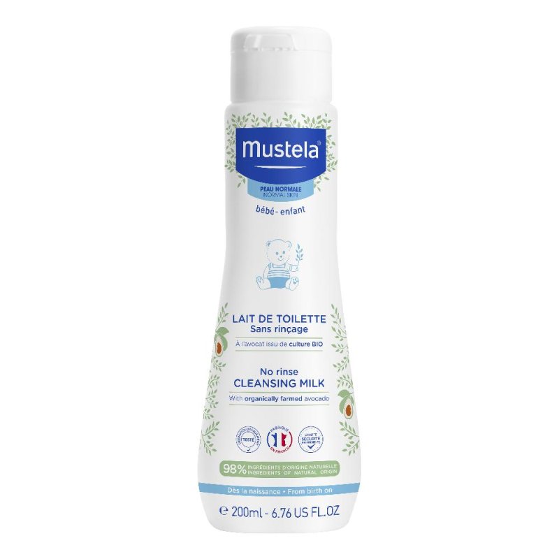 Mustela Latte di Toilette Bambini Detergente Emolliente Senza Risciacquo 200 ml