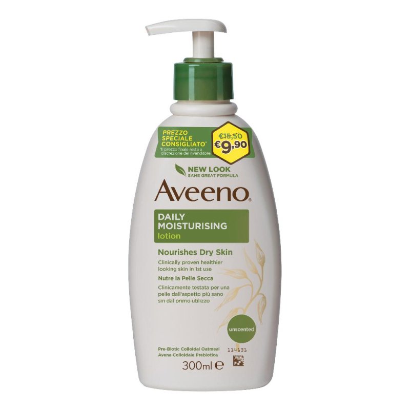 Aveeno Daily Moisturising Crema Idratante Corpo Pump  con Avena Colloidale Prebiotica 300ml