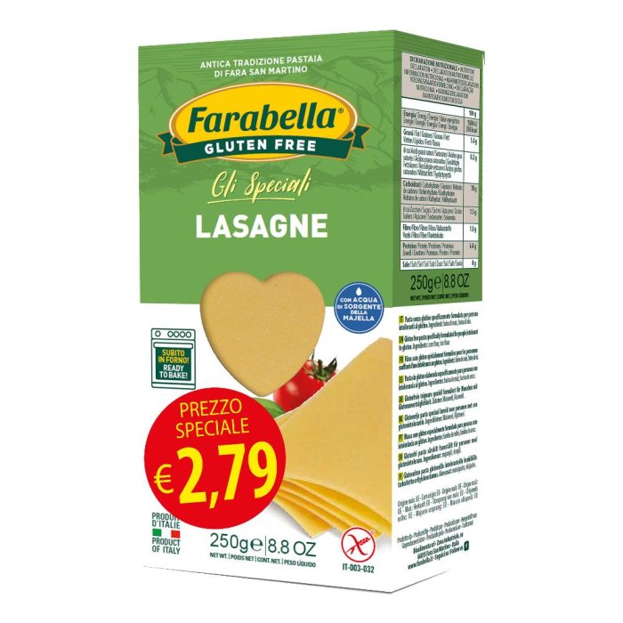 Bioalimenta Farabella Alimenti senza Glutine Lasagna Pasta Secca 250 gx6 Offerta Promo Bioalimenta Farabella Alimenti senza Glutine Lasagna Pasta Secca 250 gx6 Offerta Promo