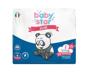 Farvima Medicinali Pannolini Babystar Slim 2/5kg Taglia 1 New Born 22 Pezzi