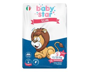 Farvima Medicinali Pannolini Babystar Slim 12/25kg Taglia 5 Junior 16 Pezzi