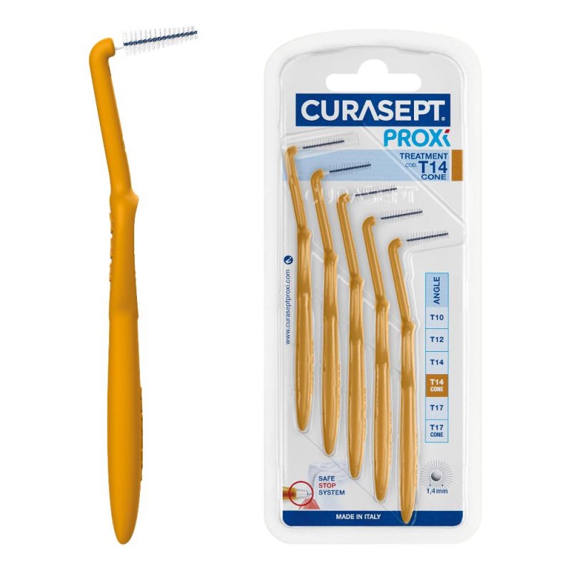 Curasept Proxi Angle Scovolino T14 Ocra 5 Pezzi 1,4mm Curasept Proxi Angle Scovolino T14 Ocra 5 Pezzi 1,4mm