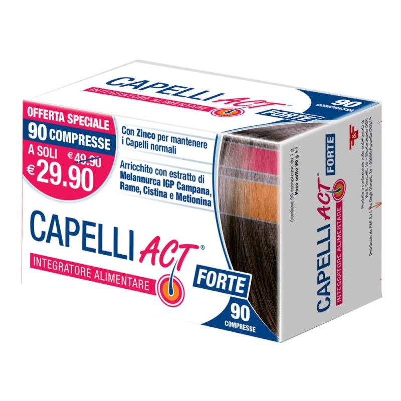 Capelli Act Forte Integratore Anticaduta Rinforzante per la Ricrescita dei Capelli 90 Compresse