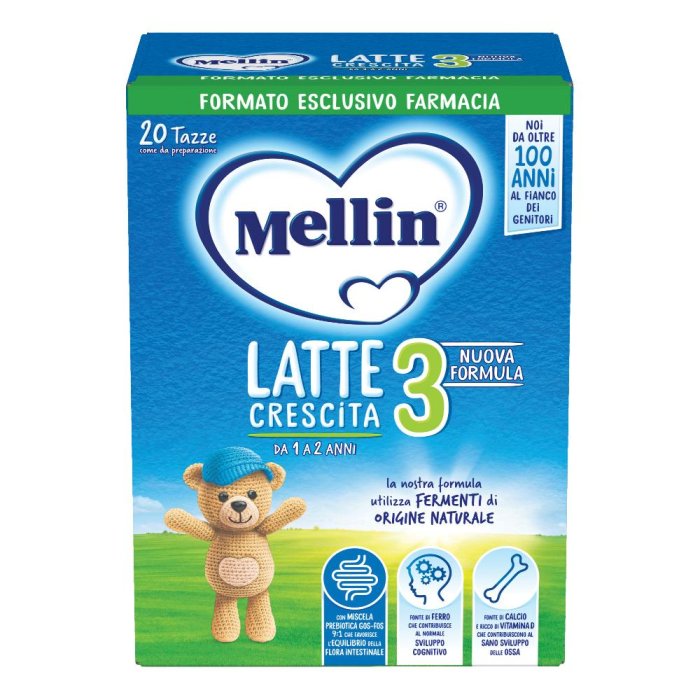 Mellin 3 Latte di Crescita Latte in Polvere dal 12 &deg; al 24 &deg; Mese Compiuto 700g