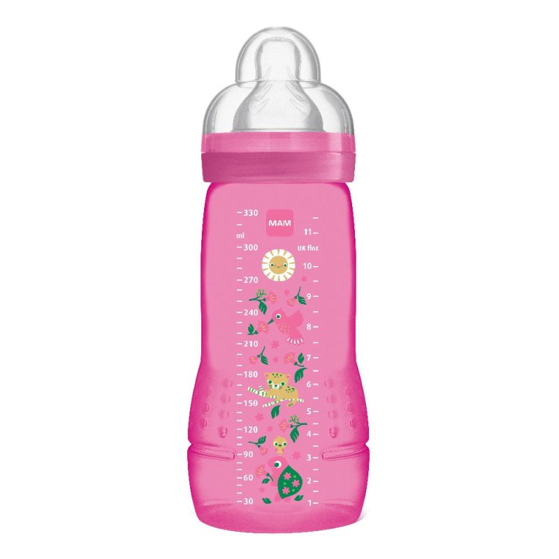 MAM Easy Active Baby Bottle 4+ M Capacità 330 ml Fairy Tale Biberon Rosa 1 Pezzo MAM Easy Active Baby Bottle 4+ M Capacità 330 ml Fairy Tale Biberon Rosa 1 Pezzo
