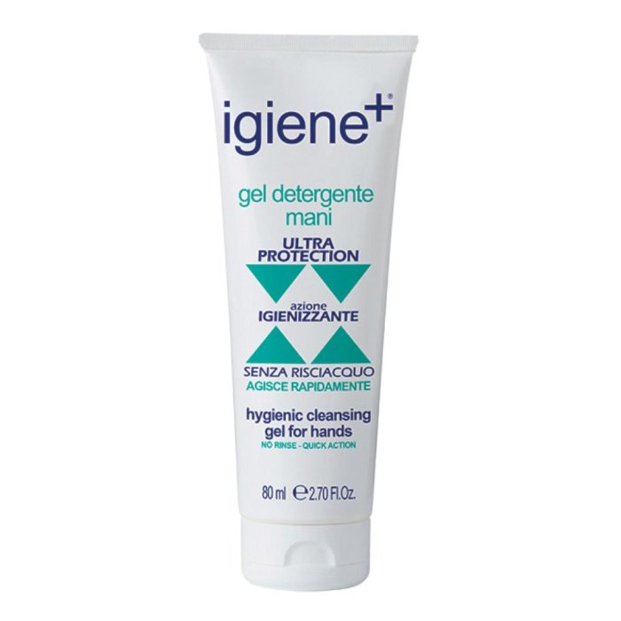 Igiene+ Gel Mani Detergente Antibatterico Senza Risciacquo 80 ml