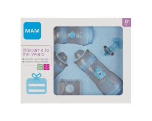 MAM Welcome to the World Set Neonato Maschio con Biberon e Succhietto – Idea Regalo Nascita